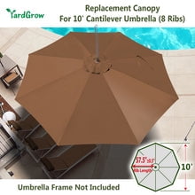SOLAXO Replacement Umbrella Canopy for 10ft 8 ribs Cantilever Hanging Umbrella (Canopy Only)