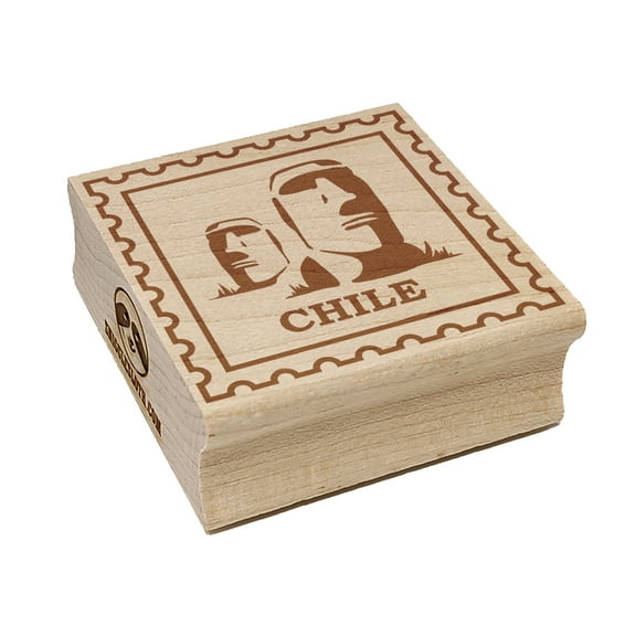 Chile Travel Easter Island Statues Square Rubber Stamp Stamping Scrapbooking Crafting - Small 1.25in