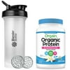 Orgain Organic Plant Based Protein & Superfoods Powder, Vanilla Bean (2.02 LB) with BlenderBottle Classic V2 45-Ounce Shaker Bottle for Protein Shakes, Clear/Black and Bonus Nutrition Basics Whisk