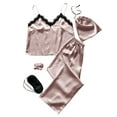 thumbnail image 3 of Ahuyic Womens Summer Plus Size Pajamas, Womens Casual Homewear Pajamas Set,Womens Summer Ice Silk Sleeveless Top And Shorts Two Pieces Set Ladies Casual Pajamas Set, 3 of 5