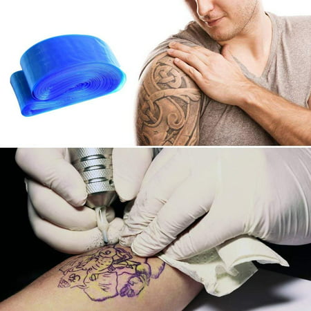 Yosoo Tattoo Machine Cover,100PCS Disposable Plastic Blue Medical Hygiene Tattoo Machine Clip Cord Hook Sleeve Cover Bag,Clip Cord