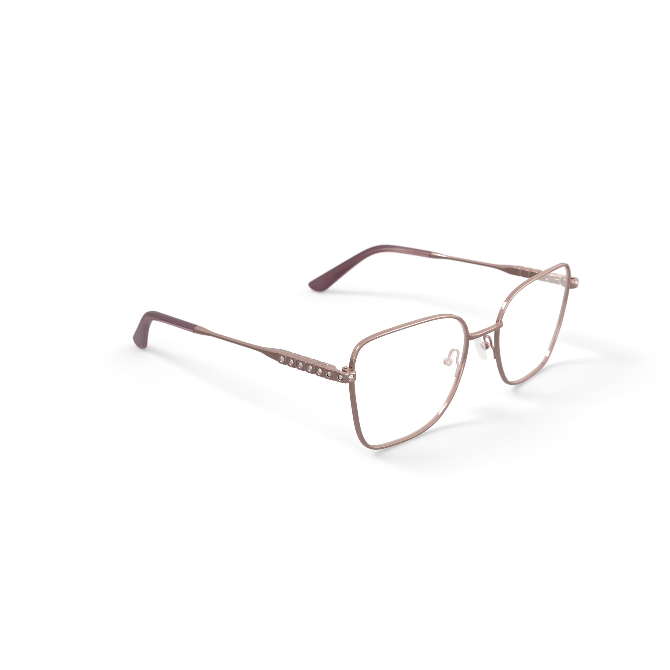 Luxe Women's WLO470 Square Prescription Eyeglasses with Case, Rose Gold