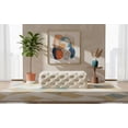thumbnail image 2 of Meridian Furniture Casey Button Tufted Cream Velvet Ottoman and Bench, 2 of 4