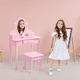 thumbnail image 1 of Para niños' vanity set: mirror, stool, de madera princess makeup dressing mesa para pretend play beauty set, 1 of 6