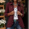 thumbnail image 6 of Gfyviroh Women's Ruffle Trim Fall Jacket Stylish Double Button Detail Open Front Boho Jackets Plus Size Casual Lightweight Outerwear, 6 of 9