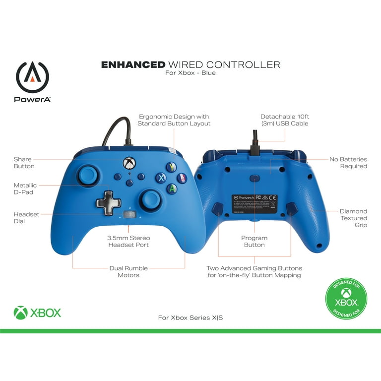 PowerA Enhanced Wired Controller for Xbox Series X|S - Cotton Candy Blue,  gamepad, video game, gaming, Xbox Series X|S