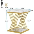 thumbnail image 2 of Tribesigns Square Side Table Set of 2, White Gold End Table 2-Tier End Table Modern Bedside Table with Storage for Couch, Living Room, 2 of 5