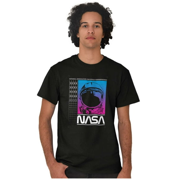Vaporwave NASA Worm Logo Astronaut Men's Graphic T Shirt Tees Brisco Brands S