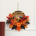 thumbnail image 6 of Loyerfyivos Halloween Door Decorations Home Outside Hello Signs Decor Welcome, Halloween Wreaths for Front Door Indoor Window Thanksgiving Garland Yard Hanging Vintage Maple Leaves Wreath Decor, 6 of 6