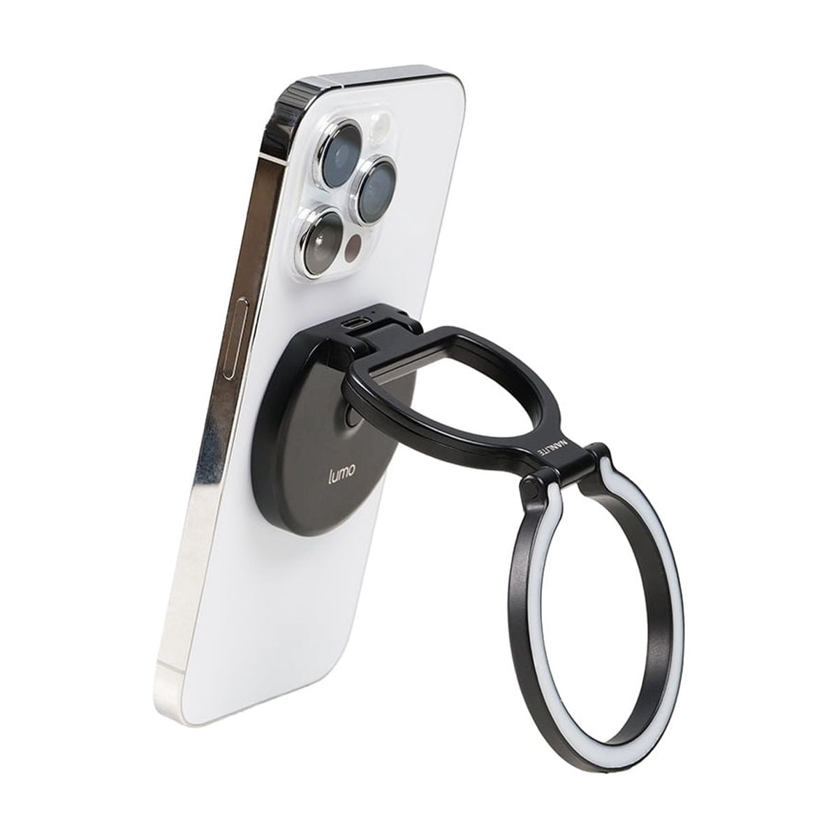 Nanlite Lumo Bi-Color LED Ring Light with Stand for Smartphone, Polar Black