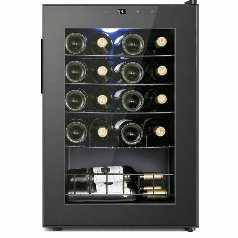 Yeego 20‑Bottle Wine Cooler, 38‑65℉ Freestanding Mini Fridge with Glass Door, 2.2 Cu.Ft, Ideal for Apartment & Office
