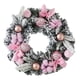 thumbnail image 2 of Guirnalda navideña para puerta, accesorios, manualidades, centros de mesa con lazo rosa 30 cm de diámetro, 2 of 9