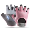 thumbnail image 1 of Guantes deportivos de medio dedo para fitness, para mujer, con almohadilla de palma engrosada, de silicona, con absorción de impactos, equipo de protección para la palma, guantes transpirables para, 1 of 1
