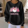 thumbnail image 2 of Yteetum Chandails en Molleton de Noël pour Femmes, Col Rond, Tricot Côtelé, Chandail Sans Capuche, Imprimé Graphique, Manches Longues, 2 of 4