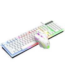 Tsuinz Wired Gaming Keyboard and Mouse Combo with Led Light for PC Laptop Xbox 1 PS4, White