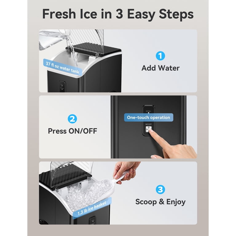Goosiay Slim Countertop Nugget Ice Maker, 33 lbs Per Day photo 8