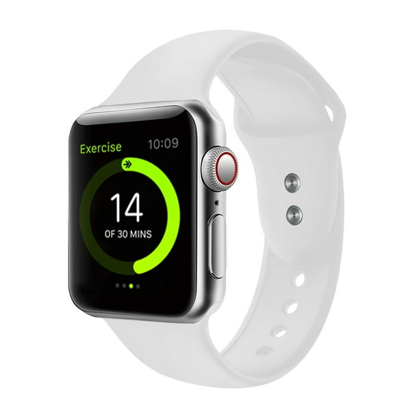 Apple Watch Band, Apple Watch Sport Band Compatible with S/M & M/L 38MM 40MM 42MM 44MM, Breathable Silicone Replacement Watch Strap for Apple Watch