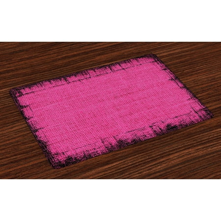 

Magenta Placemats Set of 4 Futuristic Design in Old Impressions Latex Grungy Murky Surface Pastel Colors Washable Fabric Place Mats for Dining Room Kitchen Table Decor Fuchsia Pink by Ambesonne