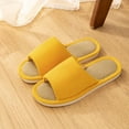 thumbnail image 2 of Hopeusnice Home Slippers for Women And Men Flat Heel Breathable Trendy Flax Materials Summer Shoes Women's Slippers Non-Slip Soft Open Toe Slip-Resistant Walking Shoes Yellow 36, 2 of 4