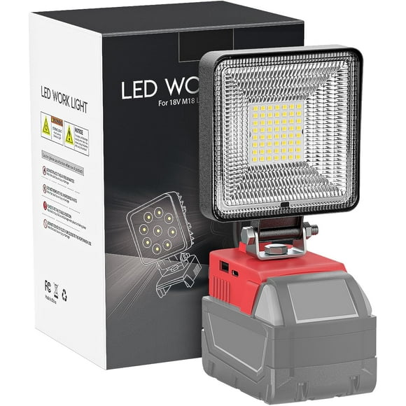 shiyou-Cordless Flood Light for Milwaukee Light 18V Work Light, 30W 3000LM for Milwaukee 18V Battery in Camping, Outdoor Lighting, Car Repairs
