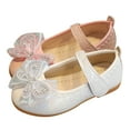 thumbnail image 2 of B91xZ Chaussures de Princesse pour Filles Tout-Petits Confort Sandale à Bout Ouvert avec Sangle Réglable, Blanc 12.5, 2 of 5
