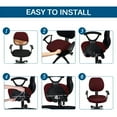 thumbnail image 7 of AUQ Office Chair Cover 2 Piece Stretchable Computer Office Chair Covers Universal Chair Seat Covers Stretch Rotating Chair Slipcovers Washable Spandex Desk Chair Cover Protectors, 7 of 7