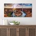 thumbnail image 4 of wall26 - 3 Piece Canvas Wall Art - Sunset Moment at Horseshoe Bend, Colorado River, Grand Canyon National Park, Arizona USA - Modern Home Art Stretched and Framed Ready to Hang - 16"x24"x3, 4 of 7