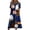 Blue B, variant on Women's Halloween Themed Casual Dress, Round Neck with Pockets Style , Everyday Outings, Halloween Print Casual Dress for Ladies Blue B 3XL