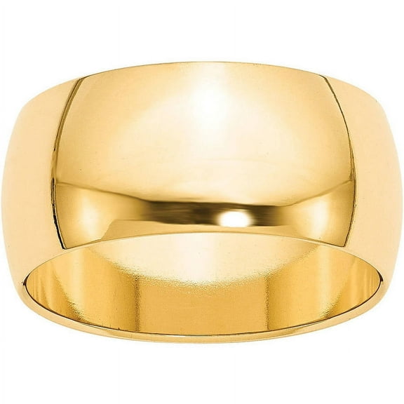 Primal Gold 14 Karat White Gold 10mm Half Round Band Size 5.5