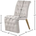 thumbnail image 3 of Meridian Furniture Curve Cream Velvet Dining Chair (Set of 2), 3 of 7