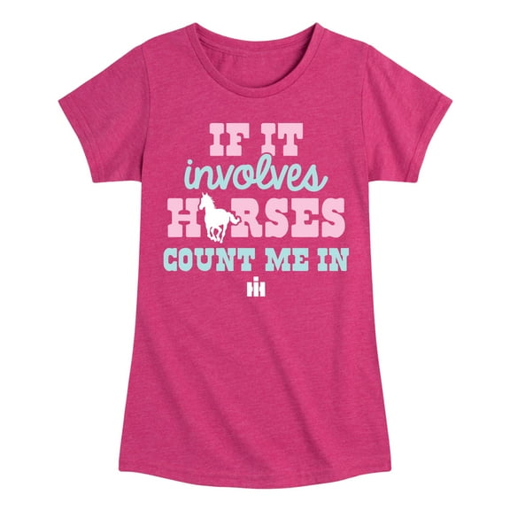 Case IH - If It Involves Horses Count Me In - Youth Girls Short Sleeve Graphic T-Shirt