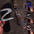 thumbnail image 2 of Dakaela Womens Rhinestone Slide Sandals Clip Toe Summer Walking Flip Flops Non Slip Footbed Flat Shoes, 2 of 5
