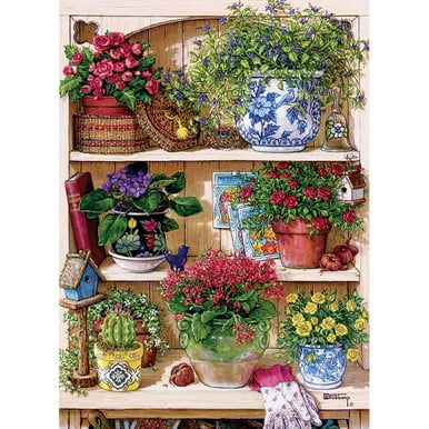 Flowers in a Suitcase Jigsaw Puzzle Flower 500 Pieces 11" X 14" Piece 500 Pc NEW 