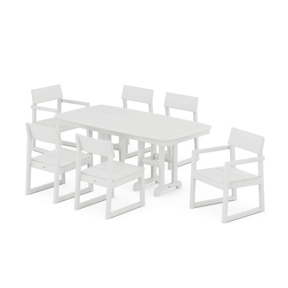 POLYWOOD EDGE 7-Piece Dining Set in White