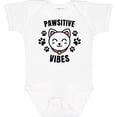 thumbnail image 3 of Inktastic Pawsitive Vibes with Pawprints and Cat Face Cat Pun Boys or Girls Baby Bodysuit, 3 of 5