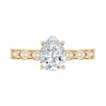 thumbnail image 4 of Pear Shaped Lab Diamond Cathedral Engagement Ring (EF-VS Quality), 14K Yellow Gold, US 5.00, 4 of 8