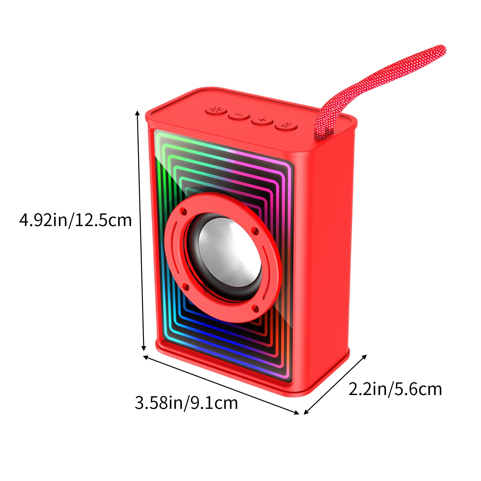 Nkmbld Home Audio Subwoofers Bluetooth Speaker Colorful Ambient Light Outdoor Car Desktop Subwoofer Mini Speaker, Father's Day Gifts, Red