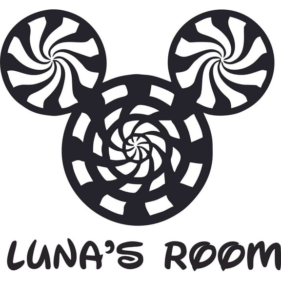 Head Swirl Design Customized Wall Art Vinyl Decal - Custom Vinyl Wall Art - Personalized Name - Baby Girls Boys Kids Bedroom Decal Room Wall Art Stickers Decoration Size (10x8 inch)