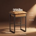 thumbnail image 5 of Modern Counter Height Bar Stools Set of 3, Metal Frame with Double Cushion & Footrest, for Kitchen Island & Home Bar, Brown, 5 of 6