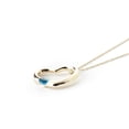 thumbnail image 4 of Galaxy Gold 14K Solid Yellow Gold 20" Open Heart Pendant Necklace with a Genuine Blue Topaz Drop, 14"-24" Sizes, December Birthstone, Symbol of Calm, 4 of 6