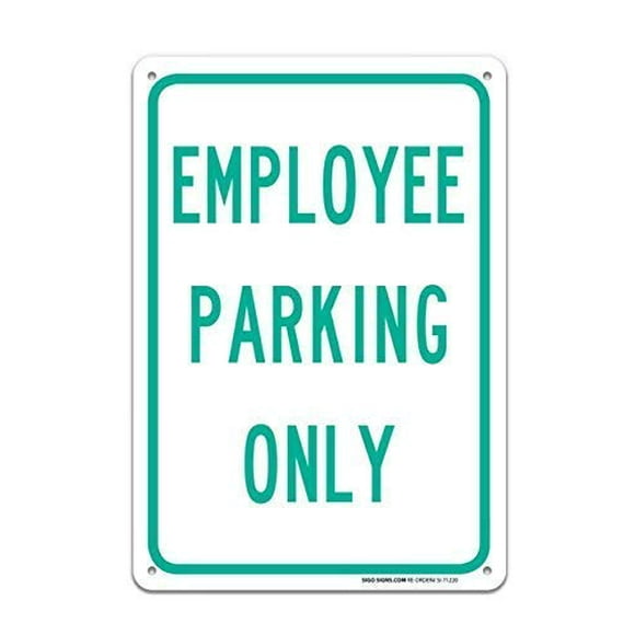 Wall Signs 16" x 12" Employee Parking Only Green Sign Outdoor Room Home Decor
