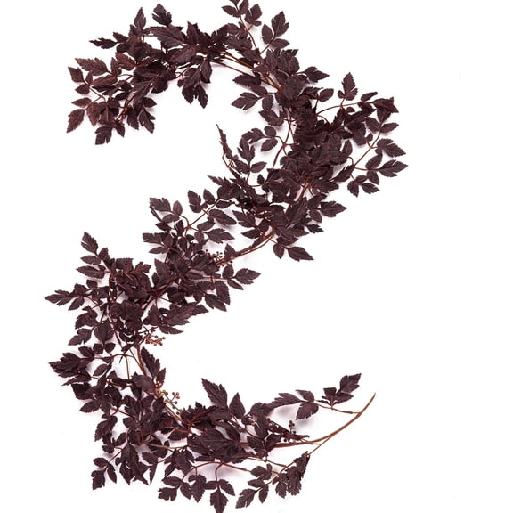 6 Ft Plum Cimicifuga Seeded Garlandm, Artificial Leaf Garland Centerpieces for Tables Mantle, Autumn Thanksgiving Halloween Decoration for Indoor Wedding Room, Fall Decorations for Home