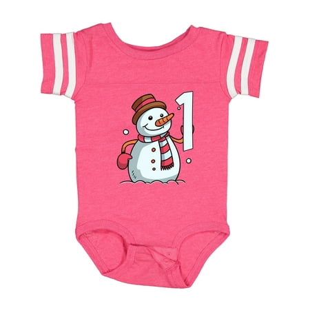 

Inktastic 1st Birthday Snowman Gift Baby Boy or Baby Girl Bodysuit