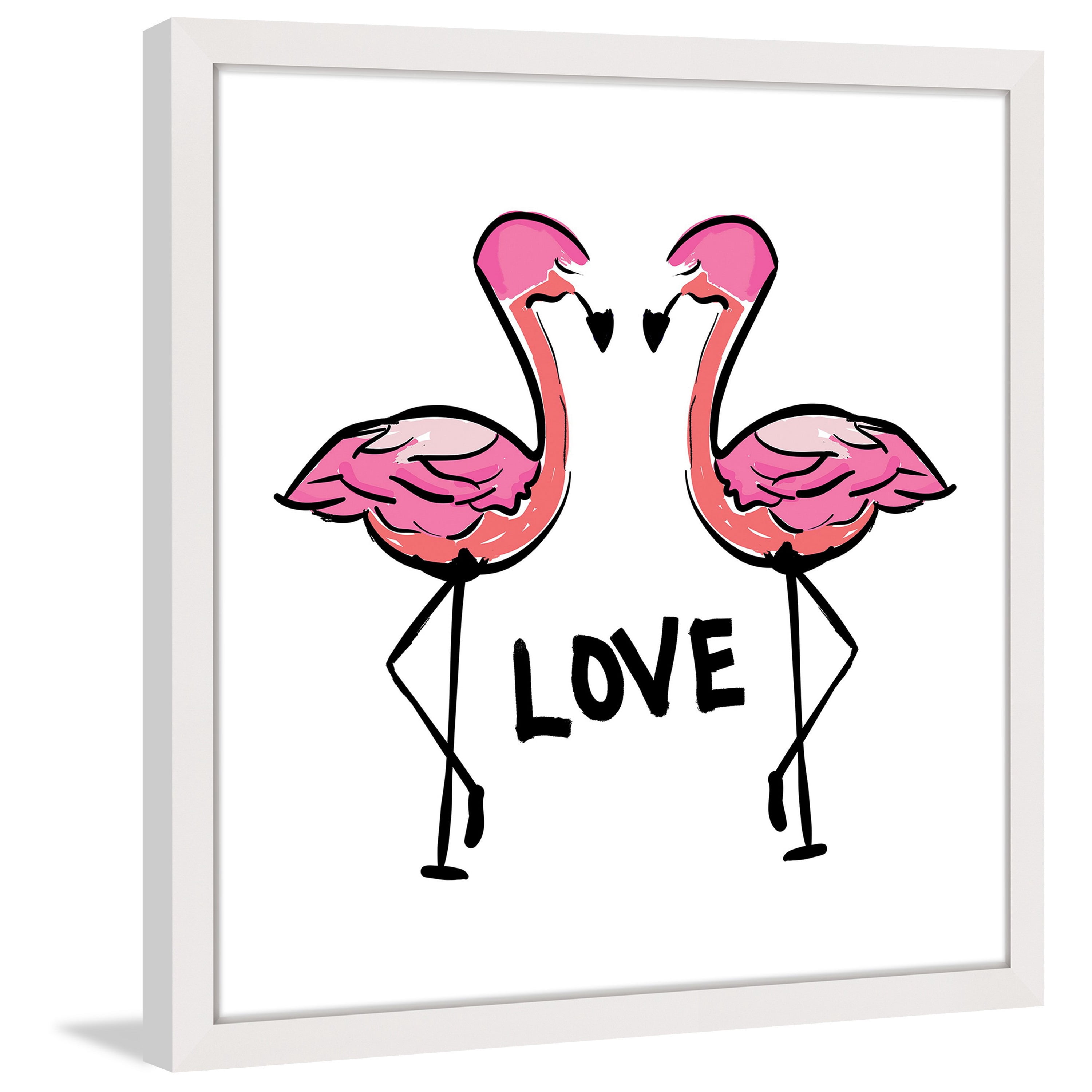 Marmont Hill "Love Flamingos" by Shayna Pitch Framed Painting Print