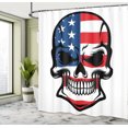 thumbnail image 4 of Ambesonne American Flag Shower Curtain, Scary Skull Art, 69"Wx84"L, Blue White Red, 4 of 4