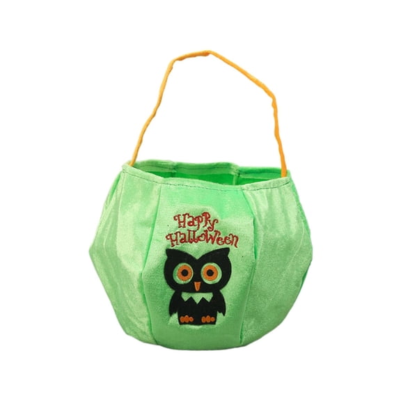 Solivara Personalized Halloween Trick Or Treat Bag With Name Pumpkin Bucket Design For Kids Party(Green,One Size)