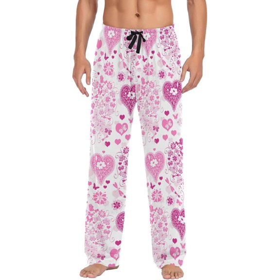 GZHJMY Valentine's Day Pajama Pants for Men, Lounge Pants Lightweight Men Pajama Bottoms with Drawstring Pockets, Christmas New Year Birthday Gifts, Small