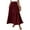Wine, variant on Women’s High Waist Maxi Skirt with Smocked Elastic Waistband and Tiered A Line Silhouette Casual Long Skirt with Pockets Black M