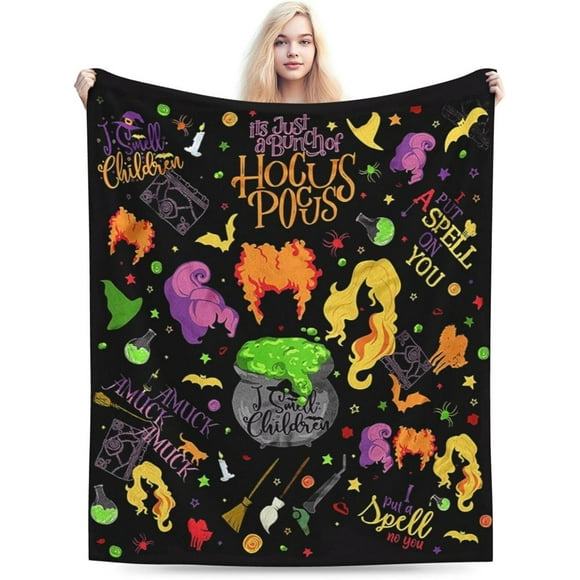 Hocus Pocus Blanket Super Soft Flannel Throw Blanket Warm Comfortable Blanket for Couch Home Decorations 50x40 in