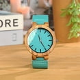thumbnail image 6 of Women's Zebra Pattern Quartz Watch, Coral Blue Wooden Quartz Watch, Fashion Leather Quartz Watch, Women's Model.,Blue, 6 of 17